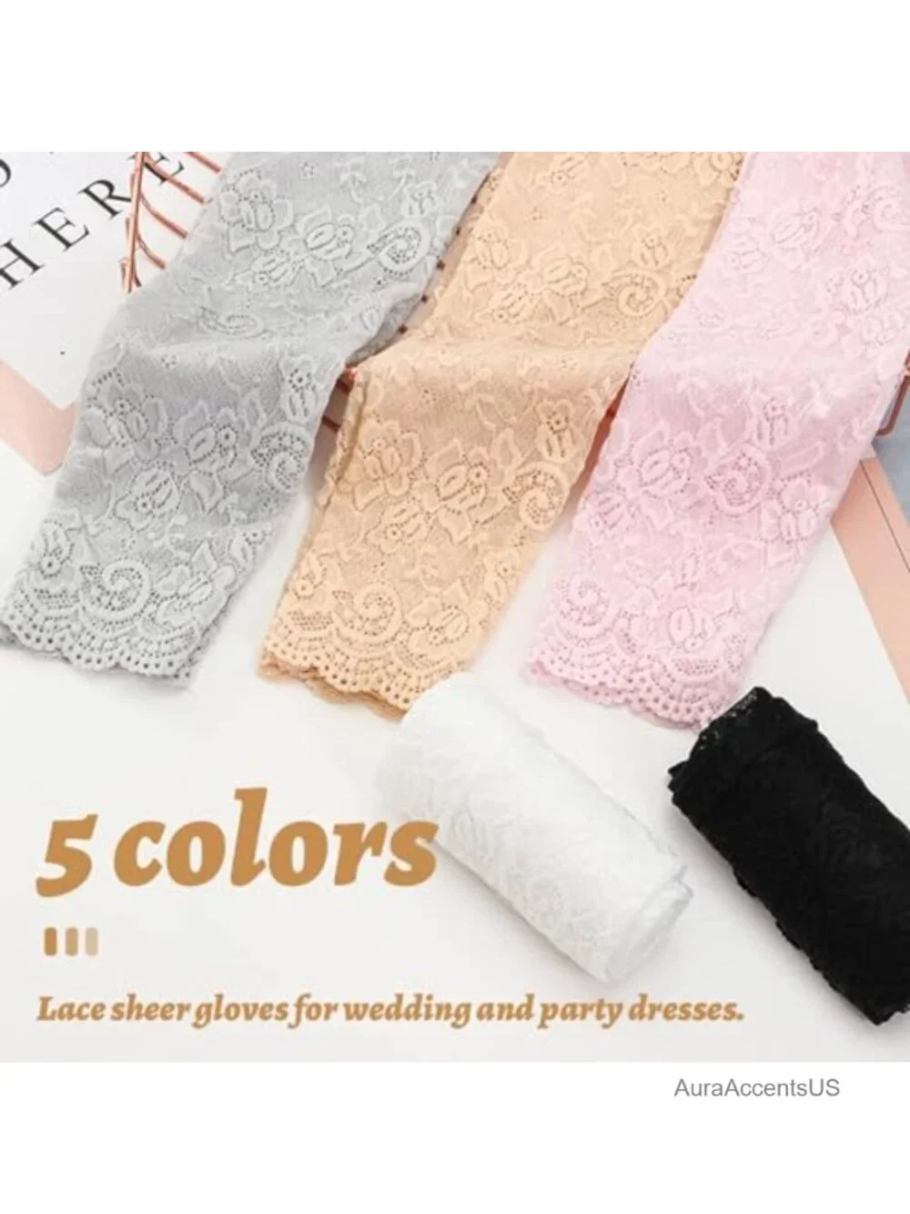 UV Protection Lace Arm Sleeves Women Floral Hollow Out Long Fingerless Driving